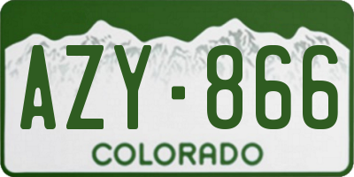 CO license plate AZY866