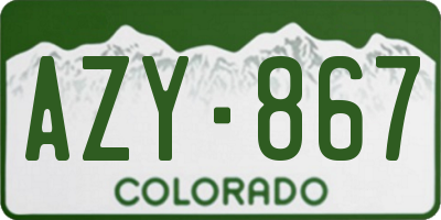 CO license plate AZY867