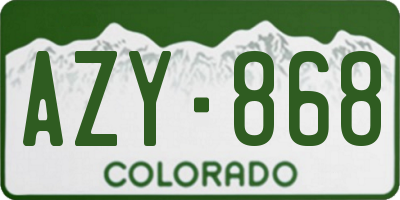 CO license plate AZY868