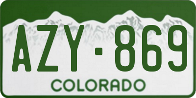 CO license plate AZY869