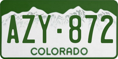 CO license plate AZY872