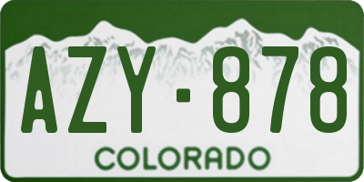 CO license plate AZY878