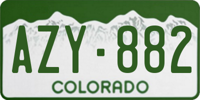 CO license plate AZY882