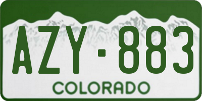 CO license plate AZY883