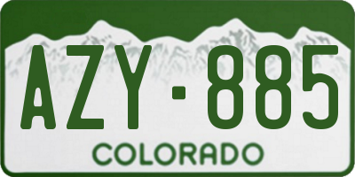 CO license plate AZY885