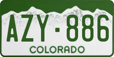 CO license plate AZY886