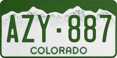 CO license plate AZY887