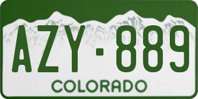 CO license plate AZY889