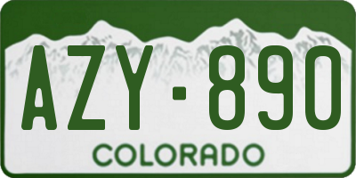 CO license plate AZY890