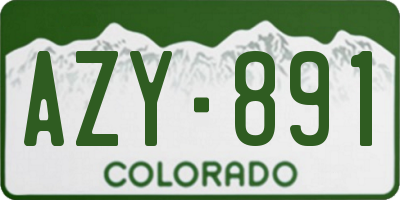 CO license plate AZY891