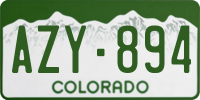 CO license plate AZY894