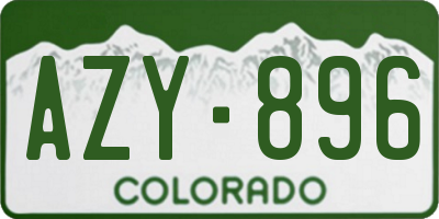 CO license plate AZY896