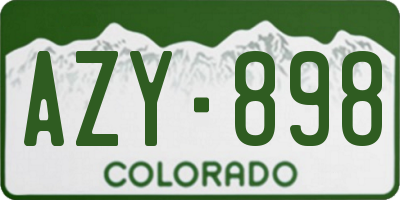 CO license plate AZY898