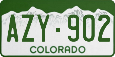 CO license plate AZY902