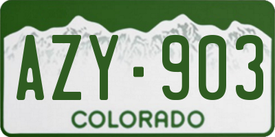 CO license plate AZY903