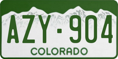 CO license plate AZY904