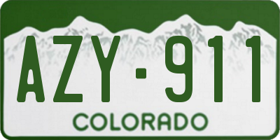 CO license plate AZY911