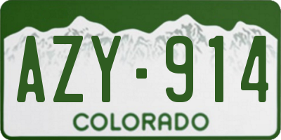 CO license plate AZY914