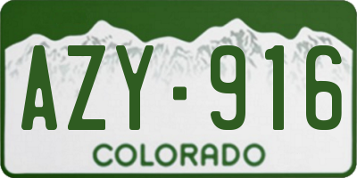 CO license plate AZY916