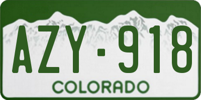 CO license plate AZY918