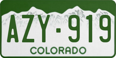 CO license plate AZY919