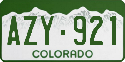 CO license plate AZY921