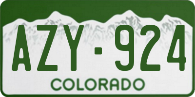 CO license plate AZY924