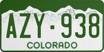 CO license plate AZY938