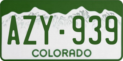 CO license plate AZY939