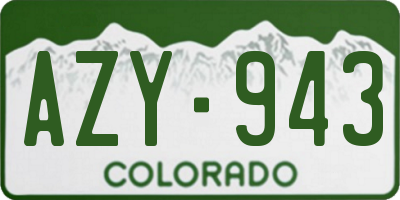 CO license plate AZY943