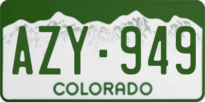 CO license plate AZY949