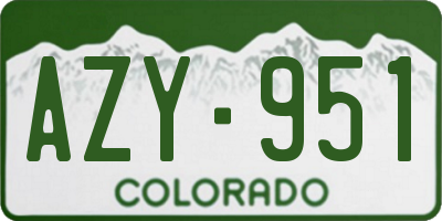 CO license plate AZY951