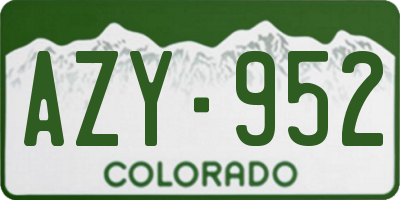 CO license plate AZY952