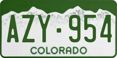 CO license plate AZY954