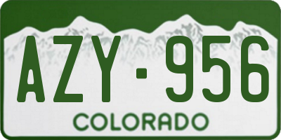 CO license plate AZY956