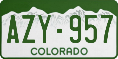 CO license plate AZY957