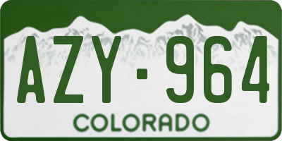 CO license plate AZY964