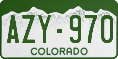 CO license plate AZY970