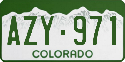 CO license plate AZY971