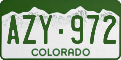 CO license plate AZY972