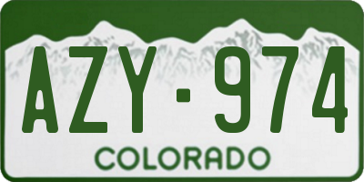 CO license plate AZY974