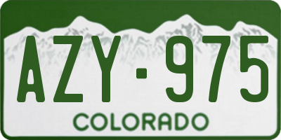 CO license plate AZY975