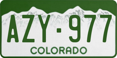 CO license plate AZY977