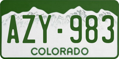 CO license plate AZY983
