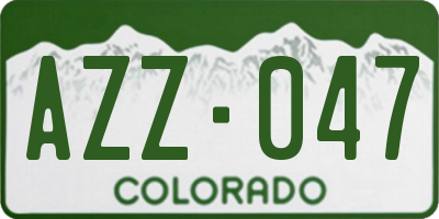 CO license plate AZZ047
