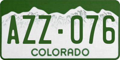 CO license plate AZZ076