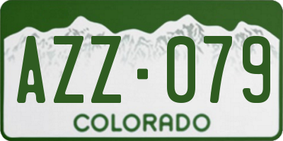 CO license plate AZZ079