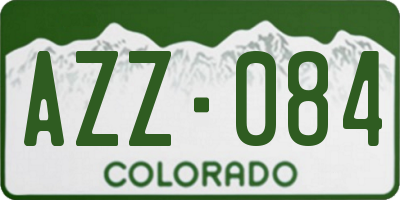 CO license plate AZZ084