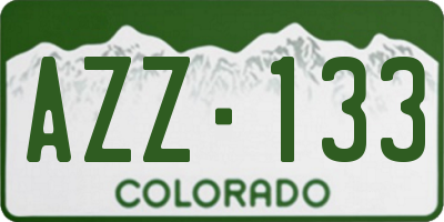 CO license plate AZZ133