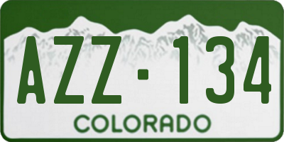 CO license plate AZZ134